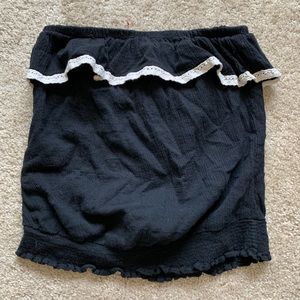 Ruffled cropped tube top